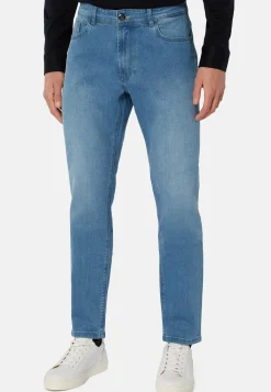 Light Blue Stretch Denim Jeans|Boggi Milano Outlet