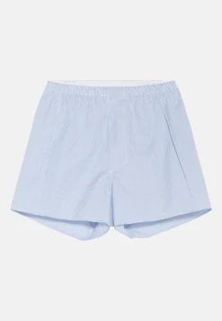Light Blue Striped Cotton Boxer Shorts|Boggi Milano Cheap