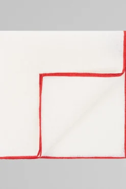 Linen Pocket Square With Contrasting Piping|Boggi Milano Fashion