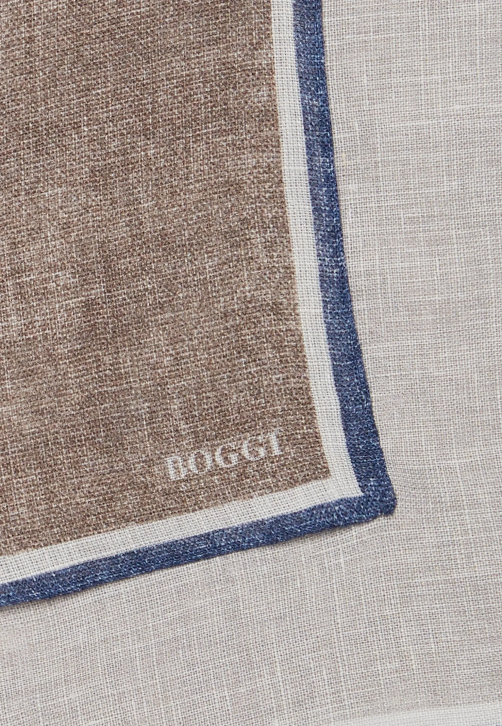 Linen Pocket Square With Contrasting Edge|Boggi Milano Cheap