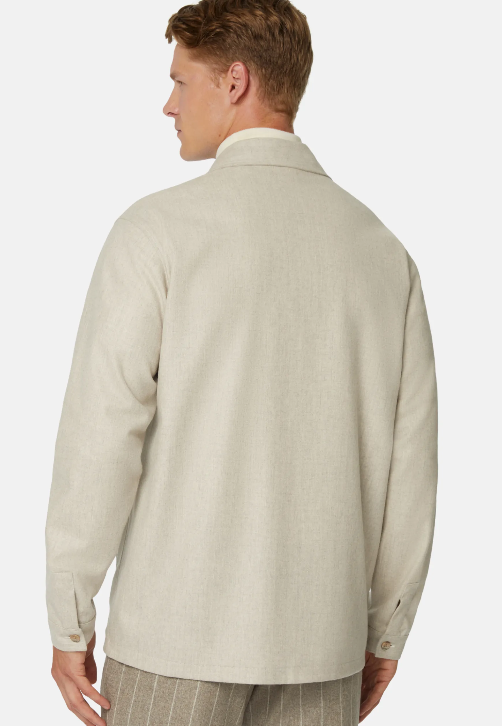 Link Shirt Jacket in Wool Flannel|Boggi Milano Best Sale