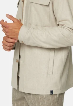 Link Shirt Jacket in Wool Flannel|Boggi Milano Best Sale