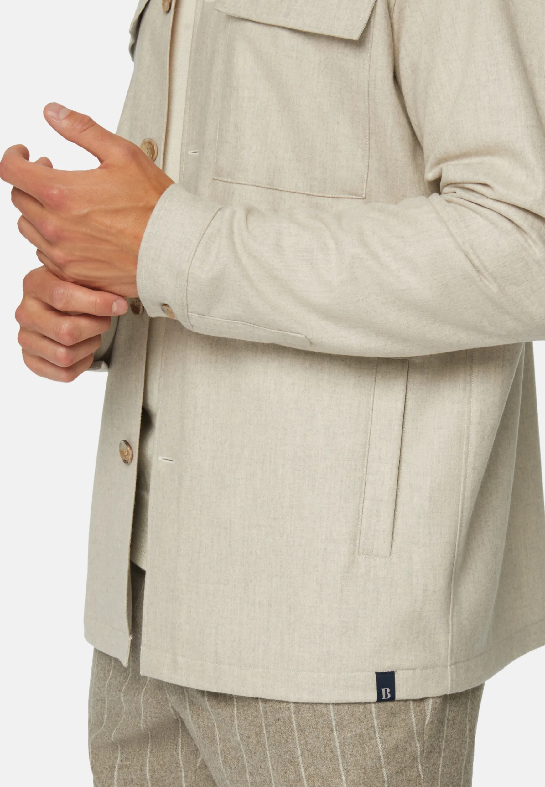Link Shirt Jacket in Wool Flannel|Boggi Milano Best Sale
