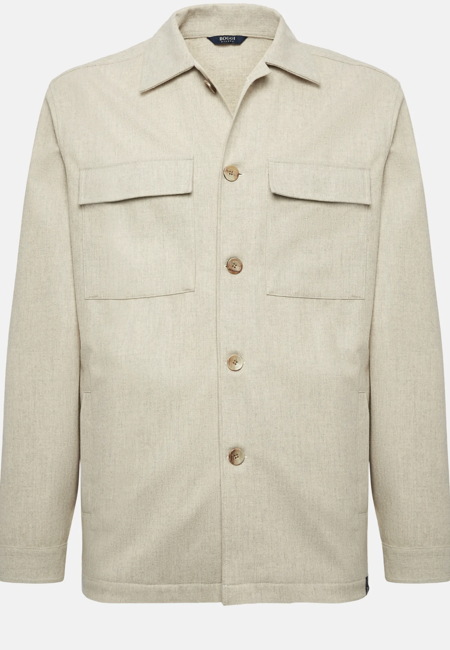 Link Shirt Jacket in Wool Flannel|Boggi Milano Best Sale