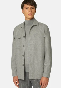 Link Shirt Jacket in Wool Flannel|Boggi Milano Discount