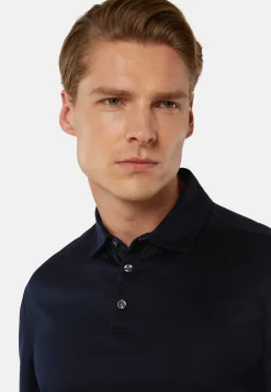 Long Sleeved Regular Fit Polo Shirt In Pima Cotton Jersey|Boggi Milano Best Sale