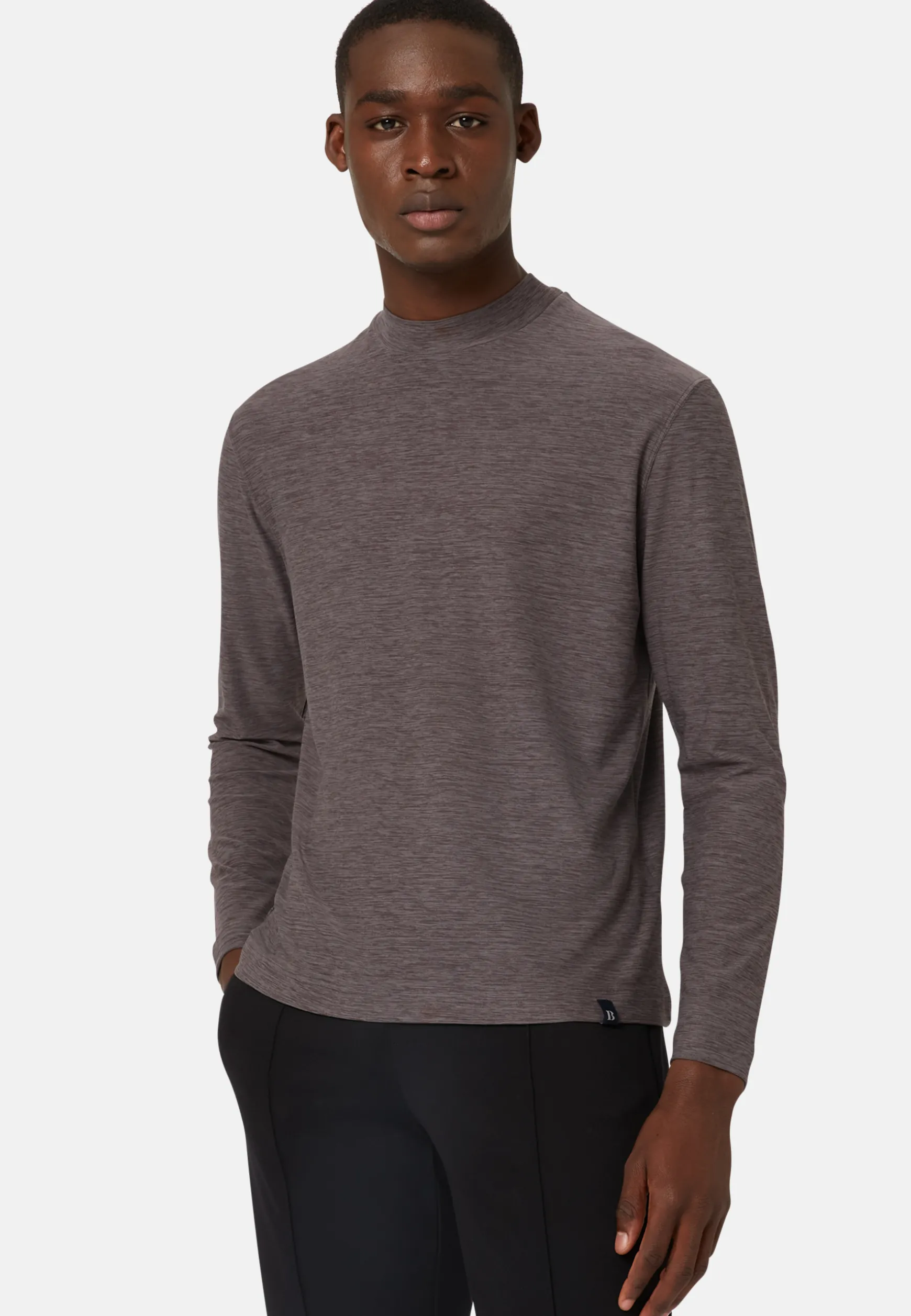 Long-Sleeved Turtle-neck T-Shirt in Technical Fabric|Boggi Milano Store