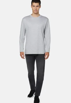 Ls Mixed Cotton T-Shirt|Boggi Milano Cheap