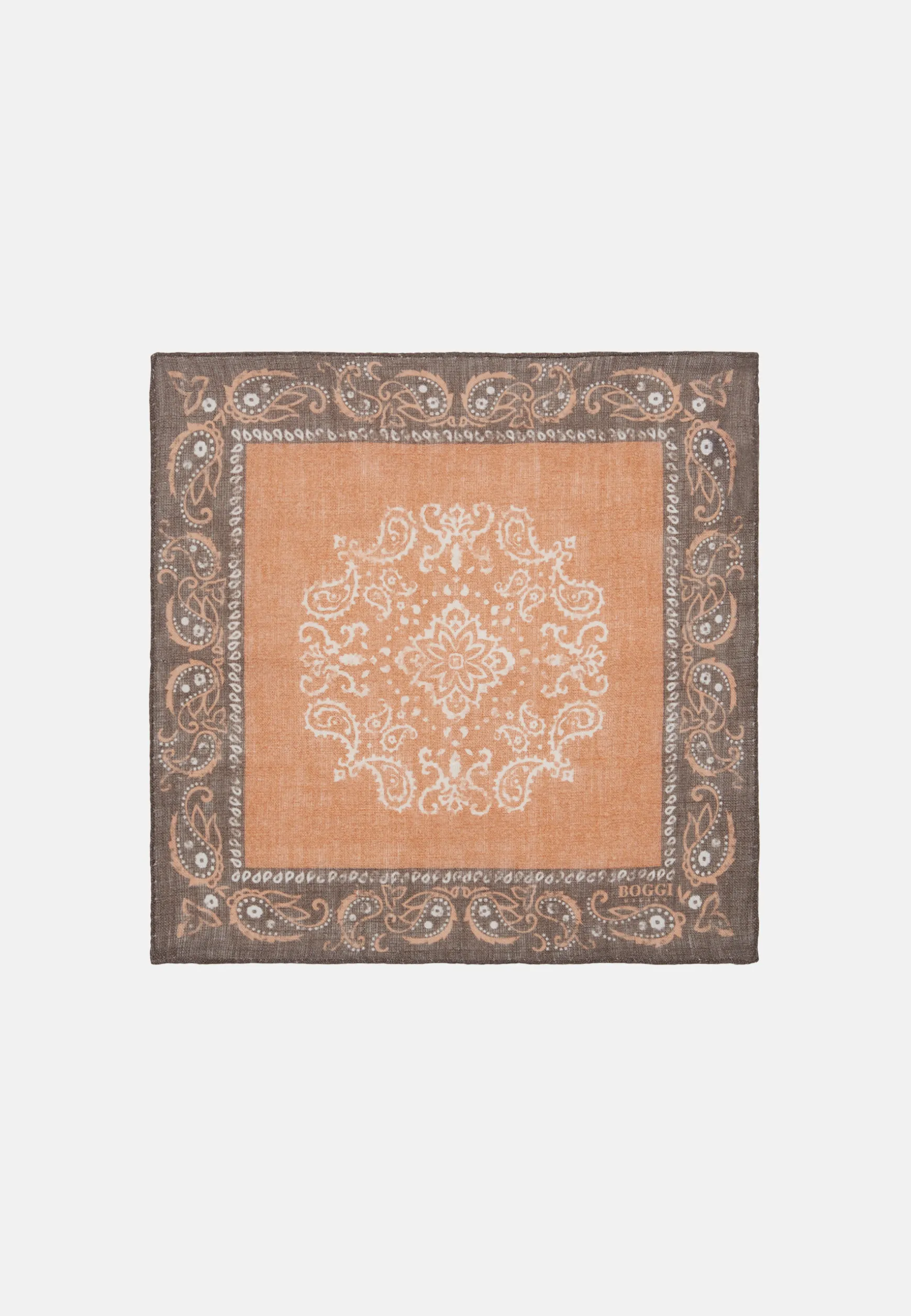 Macro Patterned Linen Pocket Square|Boggi Milano Shop