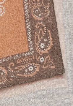 Macro Patterned Linen Pocket Square|Boggi Milano Shop