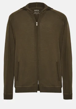 Full Zip Hooded Jumper in Superfine Merino Wool|Boggi Milano Clearance