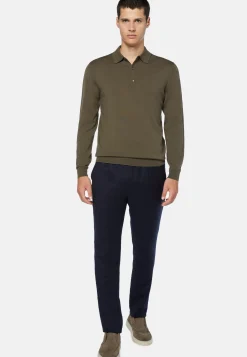 Merino Wool Knitted Polo Shirt|Boggi Milano Outlet