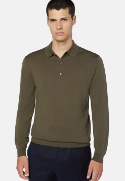 Merino Wool Knitted Polo Shirt|Boggi Milano Outlet