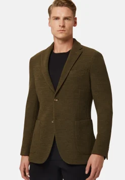 Textured Wool Jersey Jacket|Boggi Milano Hot