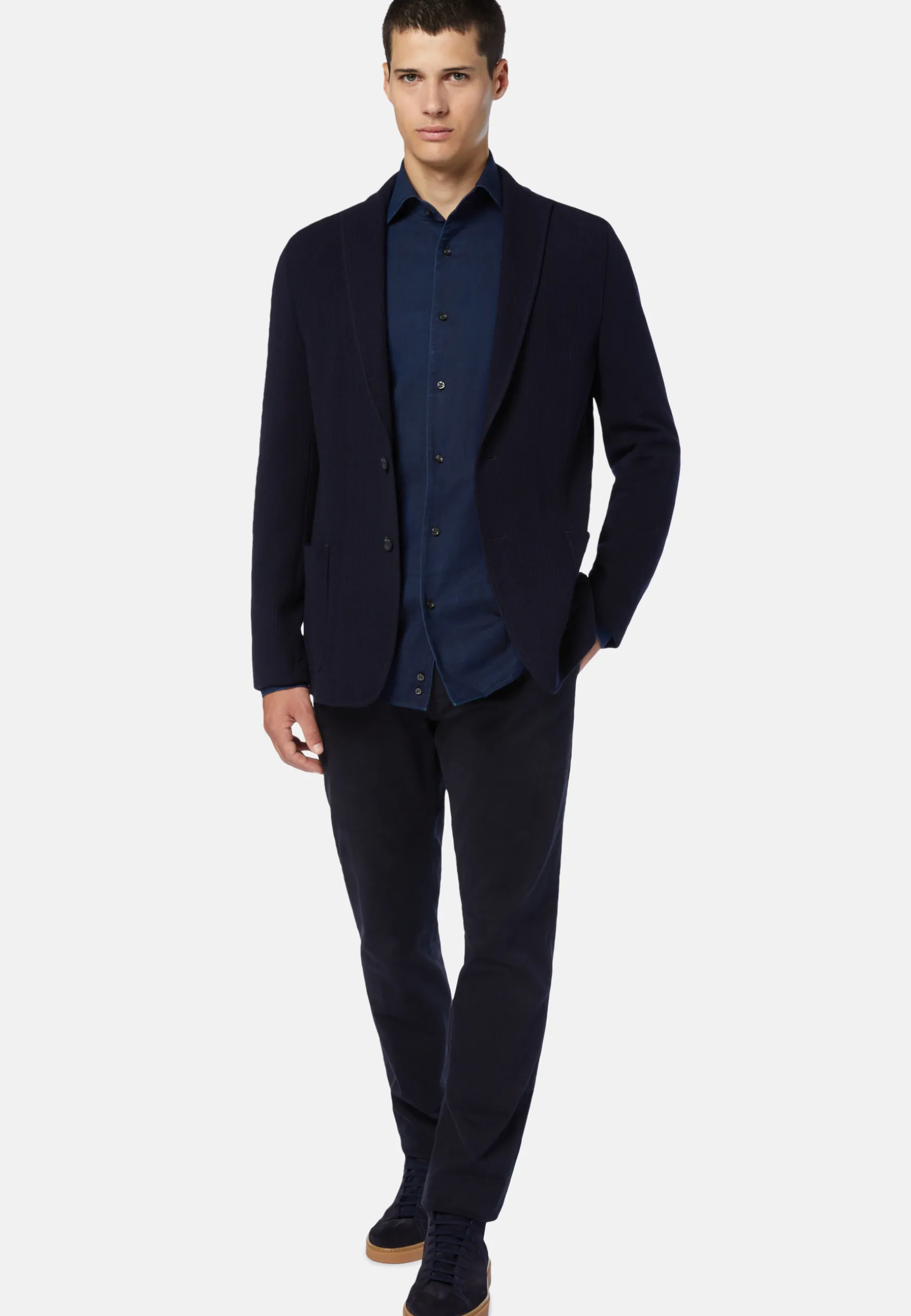 Bridge Jacket in B Jersey Wool and Cotton|Boggi Milano Shop