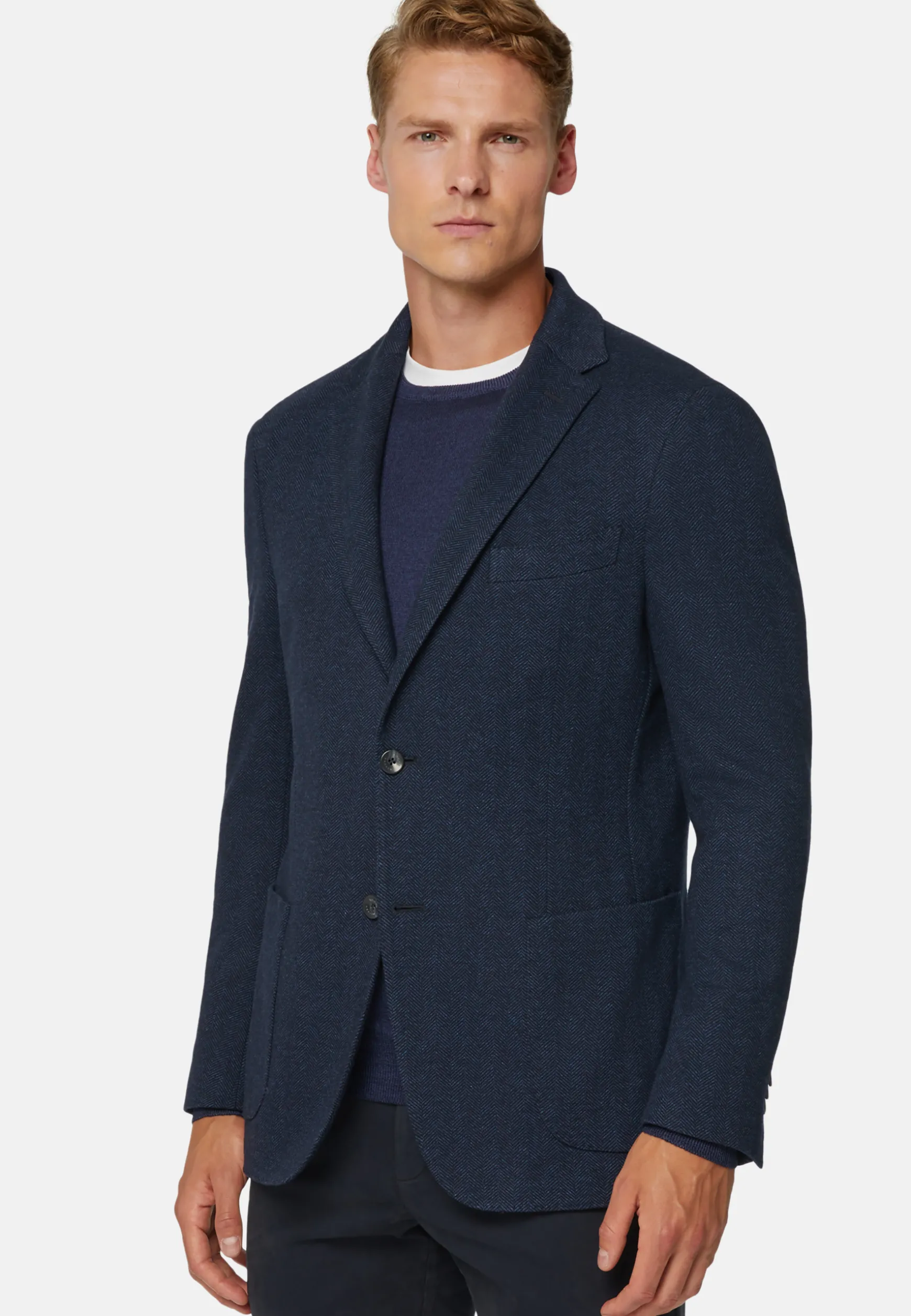 Herringbone Jacket In Wool And Cotton|Boggi Milano Cheap