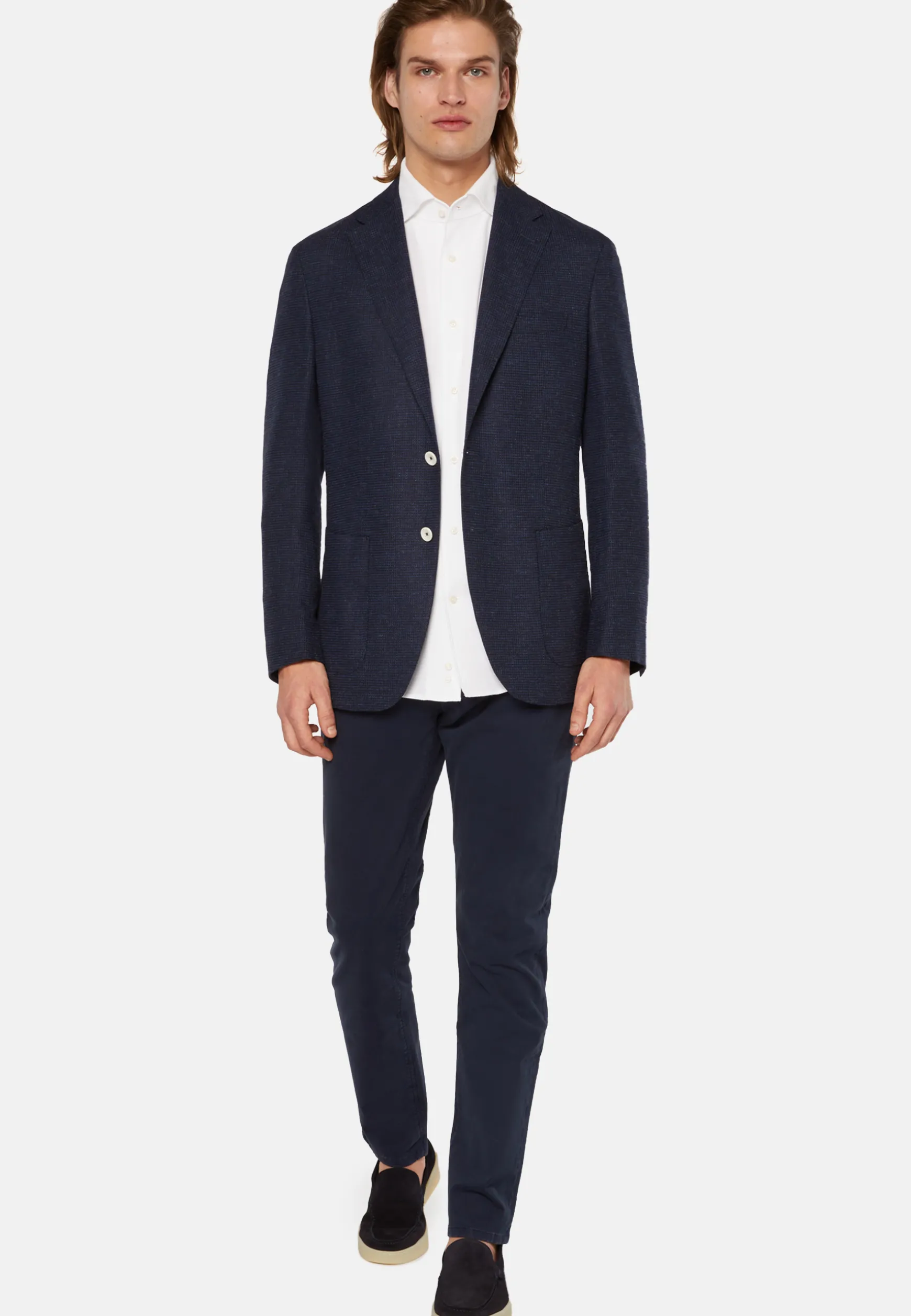 Jacket In Stretch Wool Linen|Boggi Milano Fashion