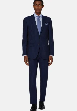 Pinstripe Suit In Stretch Wool|Boggi Milano Outlet