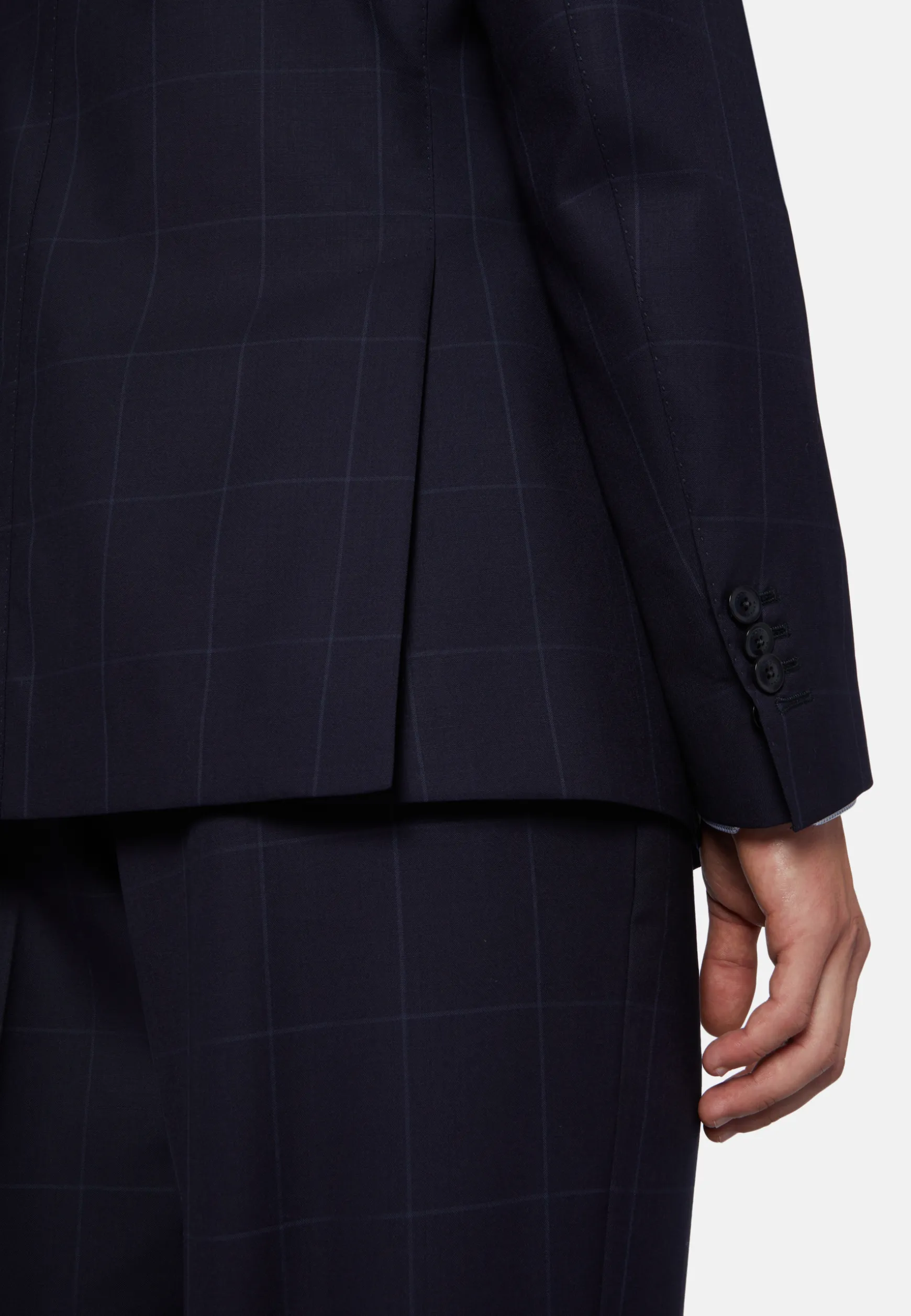 Windowpane Check Suit In Pure Wool|Boggi Milano Sale