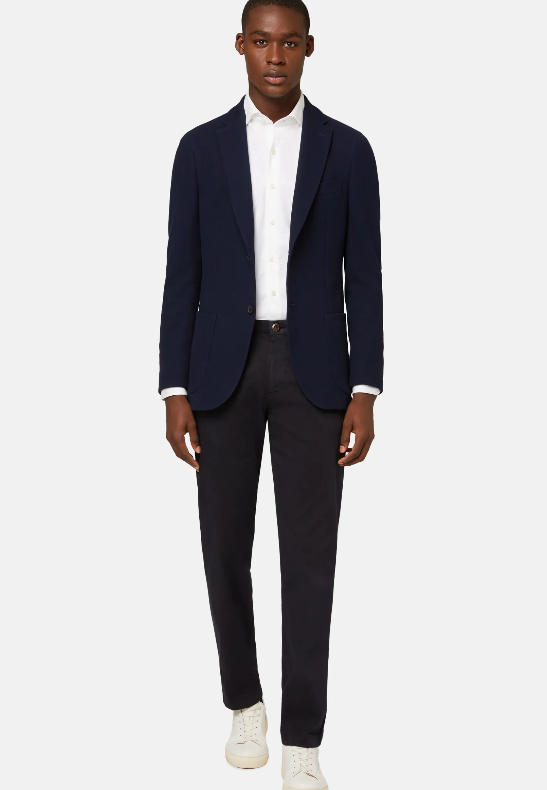 Navy Cotton B Jersey Jacket|Boggi Milano Cheap