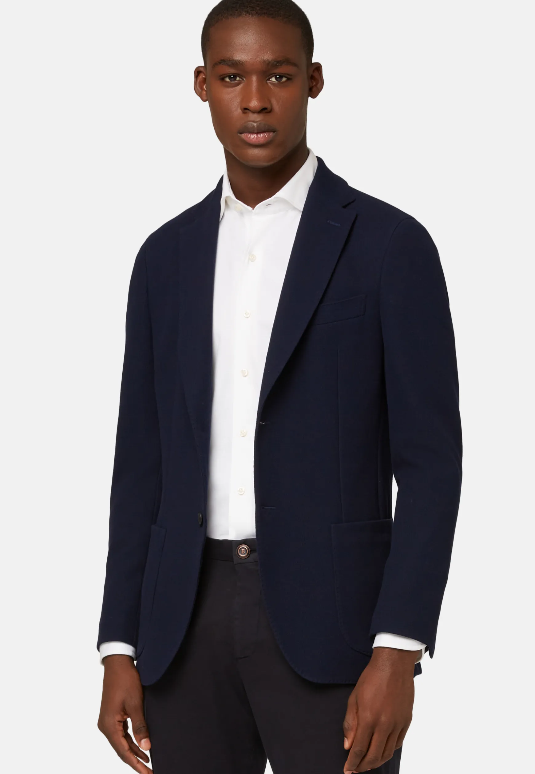 Navy Cotton B Jersey Jacket|Boggi Milano Cheap