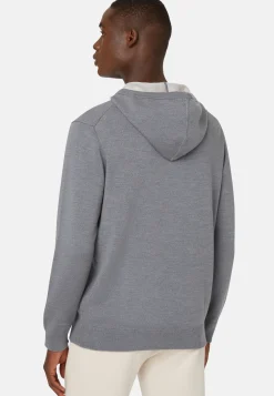 Navy Double Hooded Jumper In Wool Nylon Cotton|Boggi Milano Best