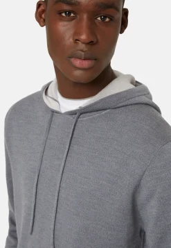Navy Double Hooded Jumper In Wool Nylon Cotton|Boggi Milano Best
