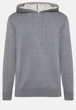 Navy Double Hooded Jumper In Wool Nylon Cotton|Boggi Milano Best