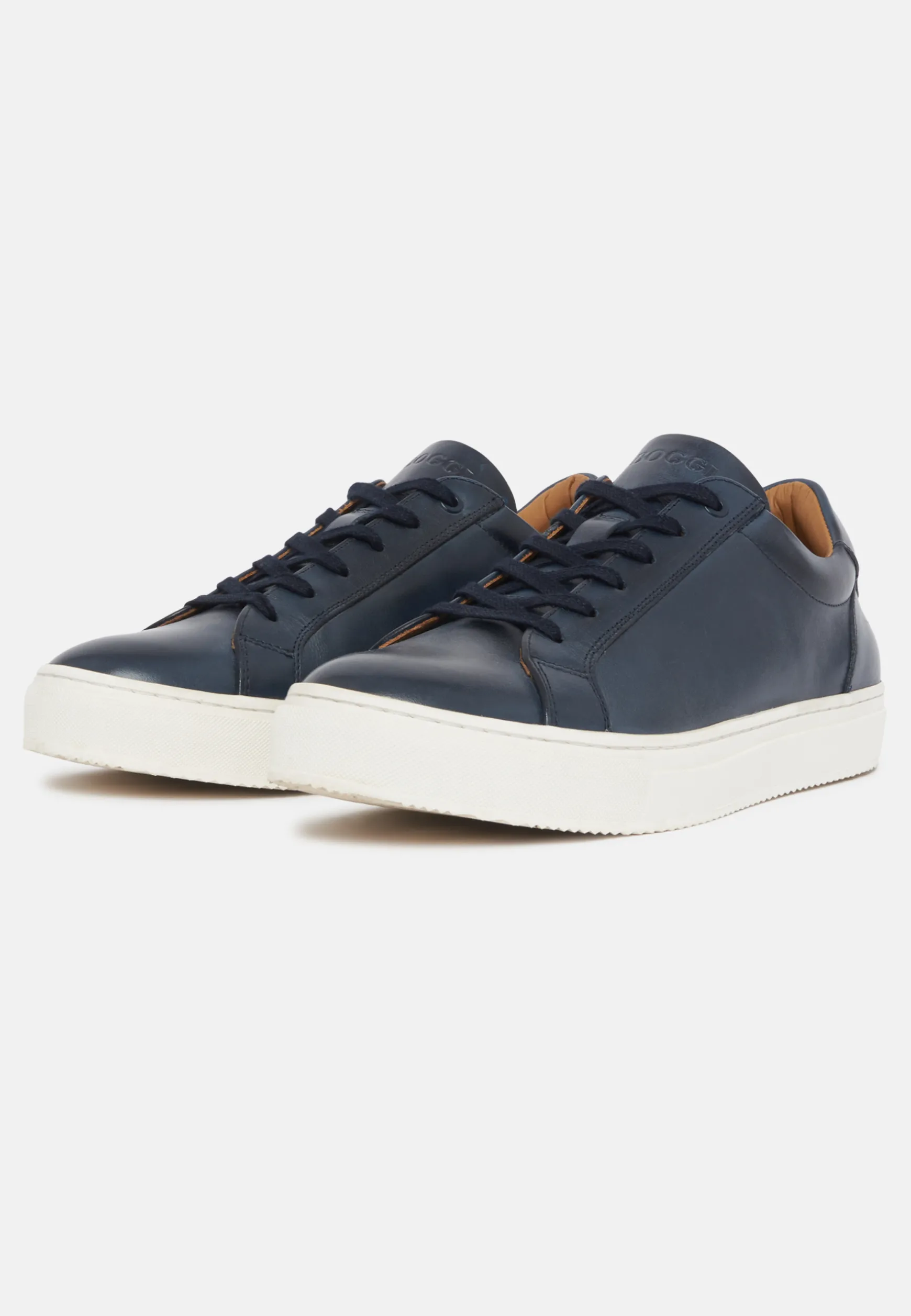 Navy Leather Trainers|Boggi Milano Outlet