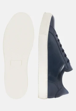 Navy Leather Trainers|Boggi Milano Outlet