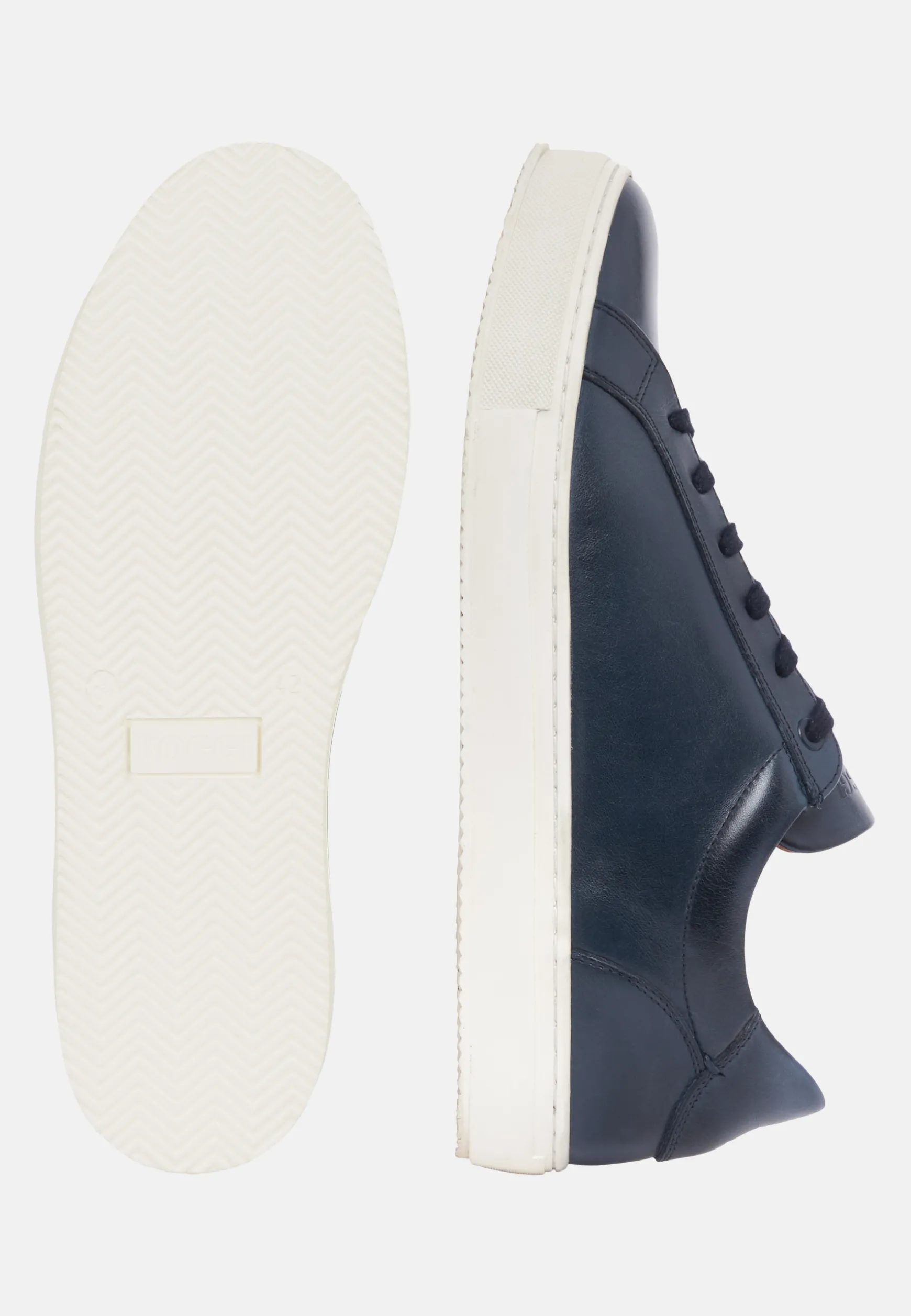 Navy Leather Trainers|Boggi Milano Outlet