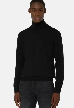 Navy Merino Wool Polo Neck Jumper|Boggi Milano Hot