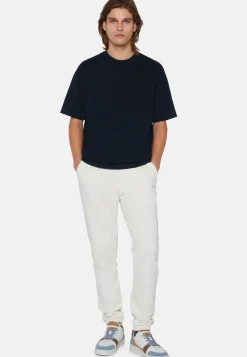 Navy Pima Cotton Knitted T-Shirt|Boggi Milano Shop