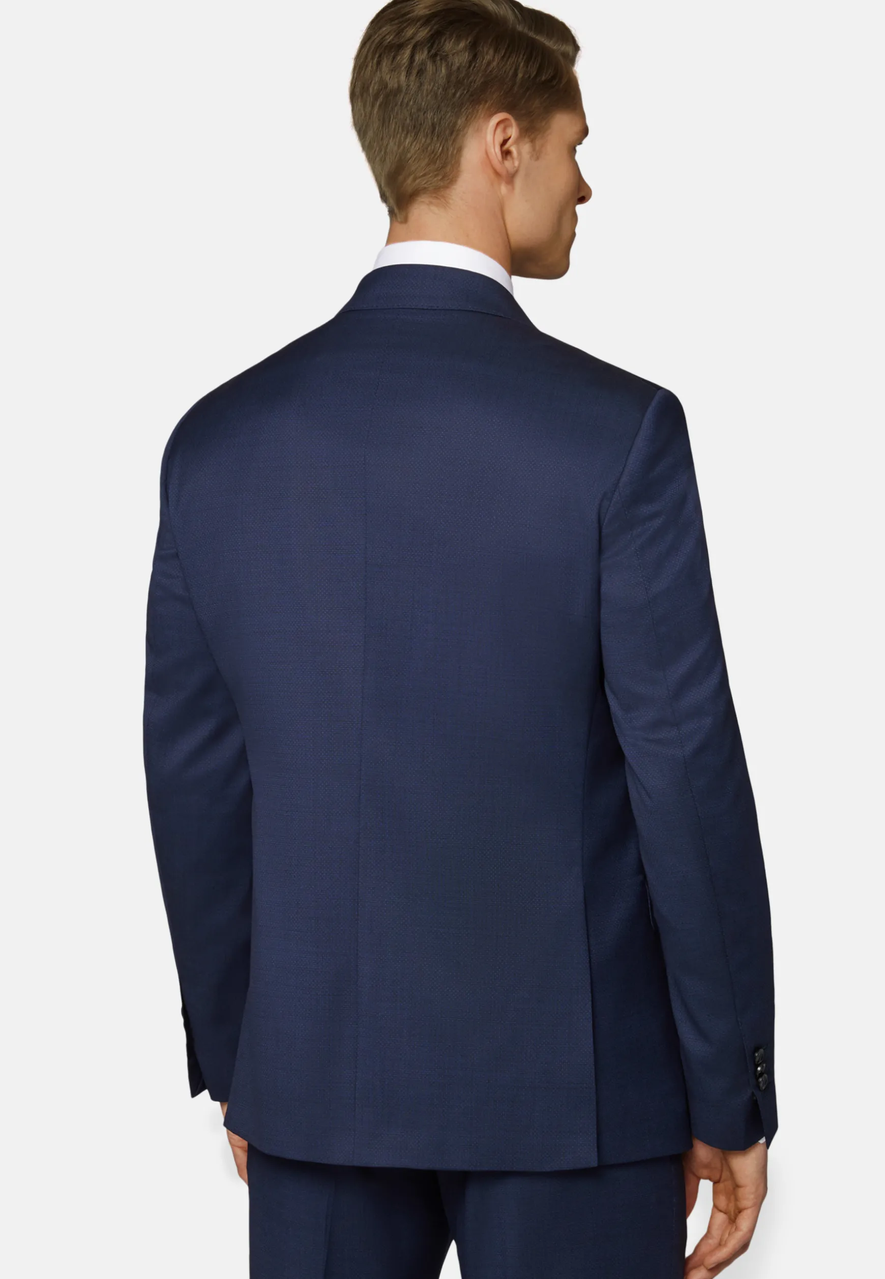 Navy Pinpoint Pure Wool Suit|Boggi Milano Best Sale