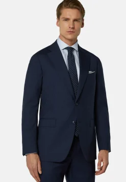 Navy Prince of Wales Check Suit in Super 130 Wool|Boggi Milano New