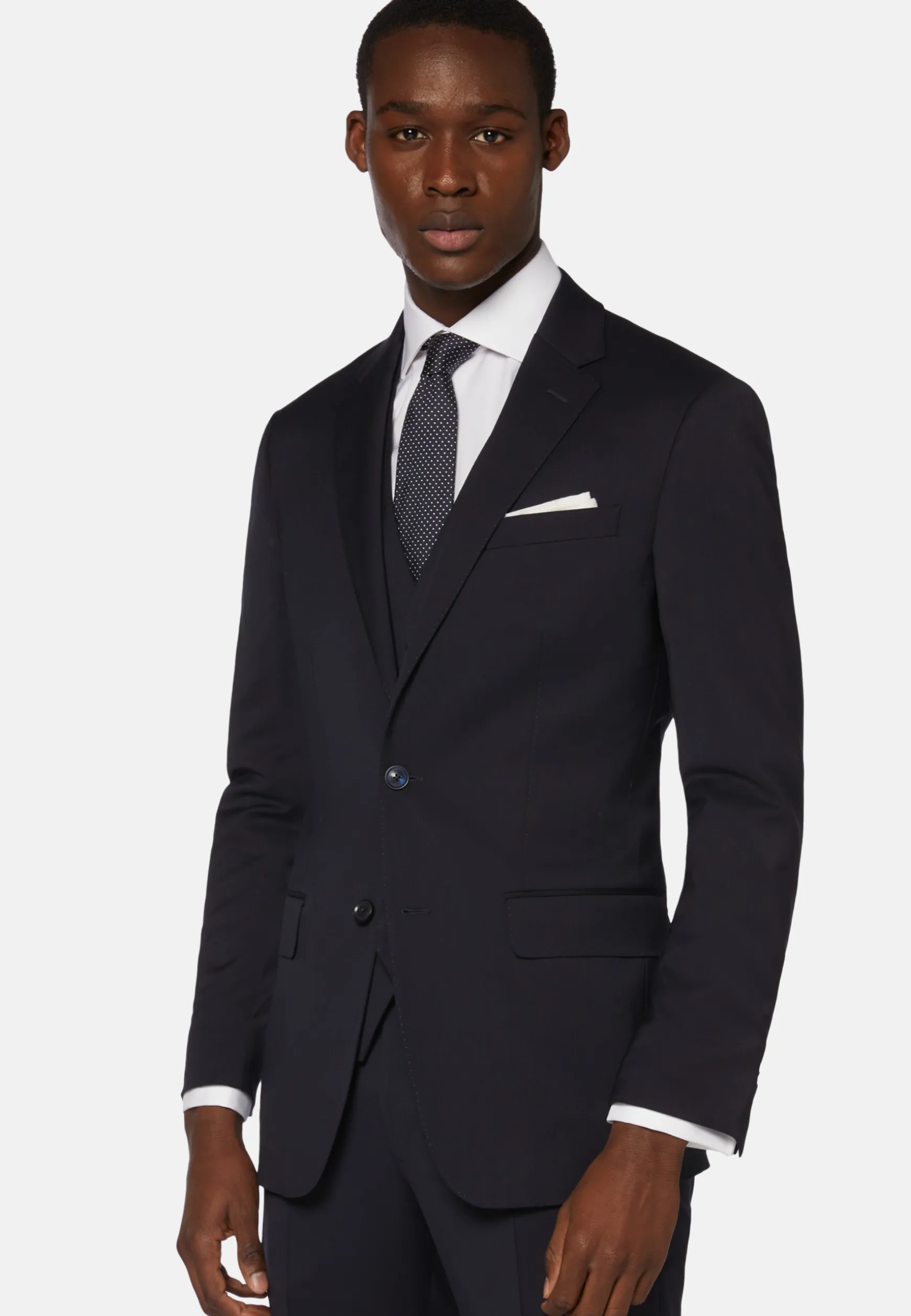 Navy Stretch Wool Twill Jacket|Boggi Milano Cheap