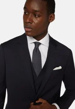 Navy Stretch Wool Twill Jacket|Boggi Milano Cheap