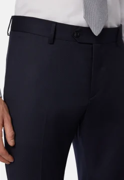 Navy Structured Stretch Wool Suit|Boggi Milano Store