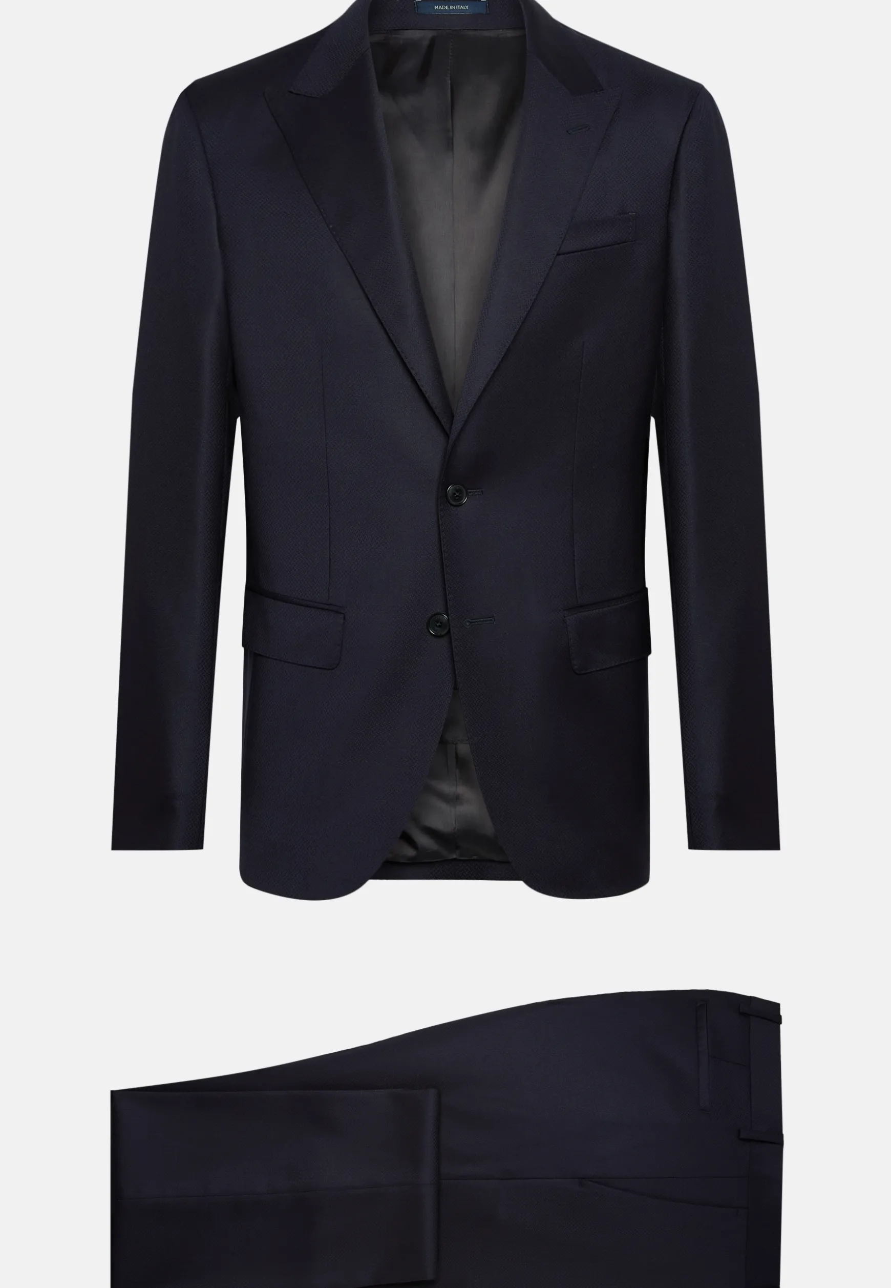 Navy Structured Stretch Wool Suit|Boggi Milano Store