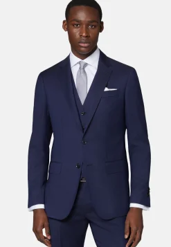 Navy Textured Wool Suit|Boggi Milano Cheap