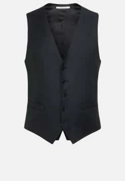 Navy Wool Twill Waistcoat|Boggi Milano Discount