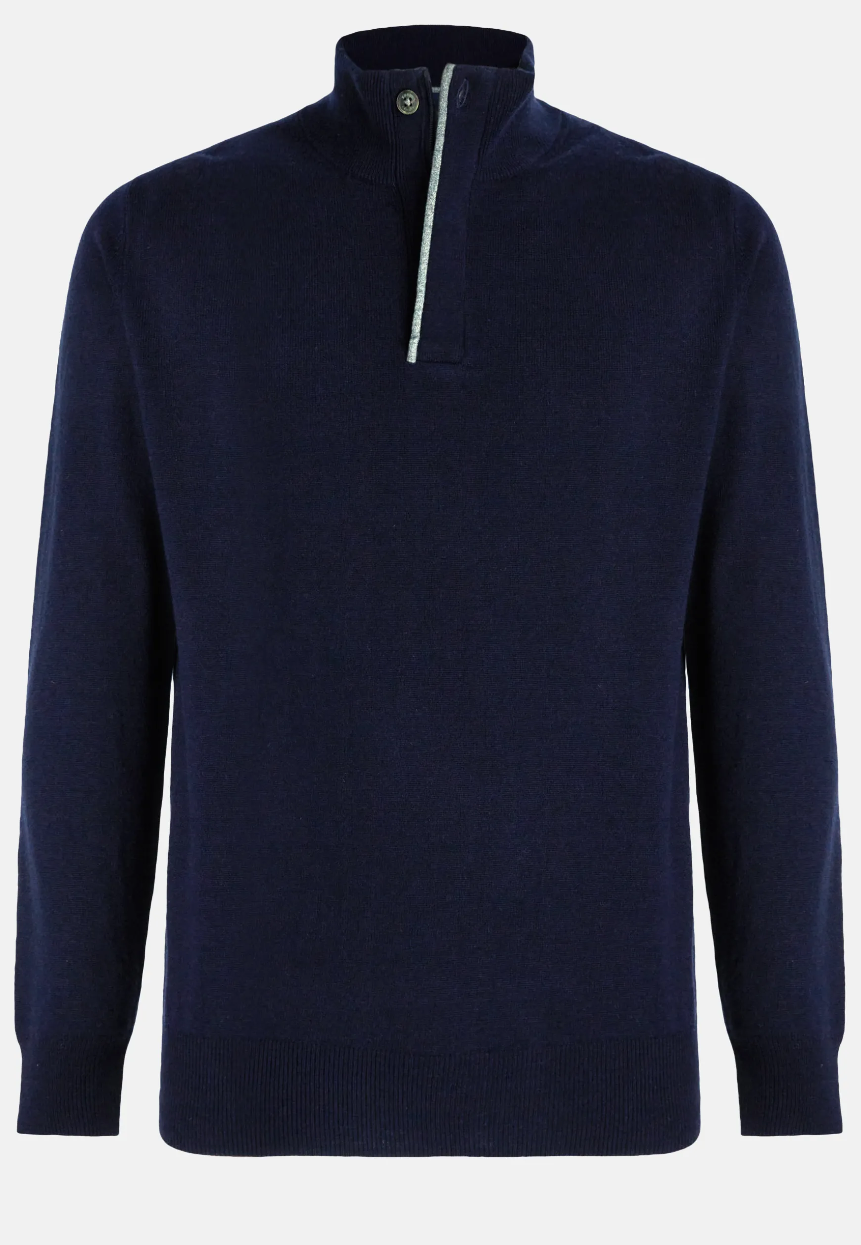 Navy Wool/Cashmere Half Zip Jumper|Boggi Milano Best Sale