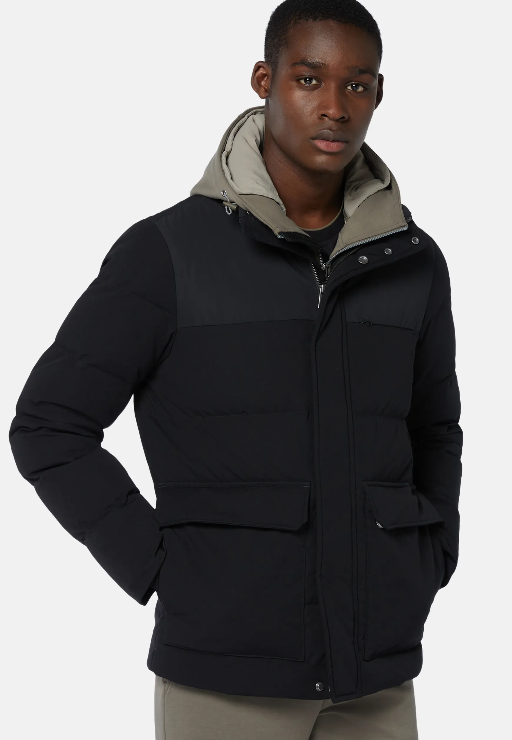 Nylon Padded Field Jacket In Feather|Boggi Milano Fashion