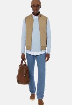 Padded Sleeveless Cotton Tencel Sweatshirt|Boggi Milano Shop