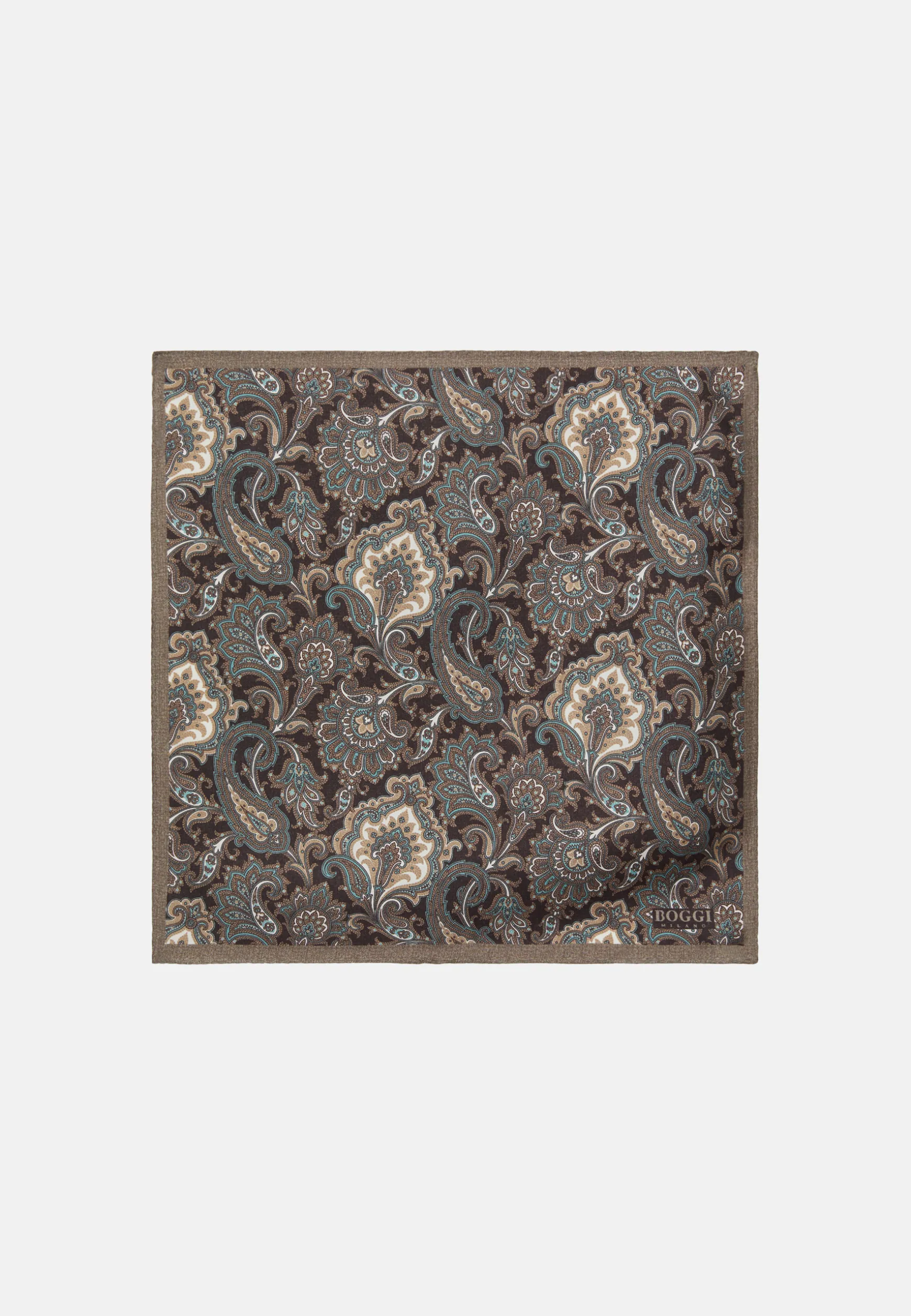 Paisley Print Silk Pocket Square|Boggi Milano Clearance