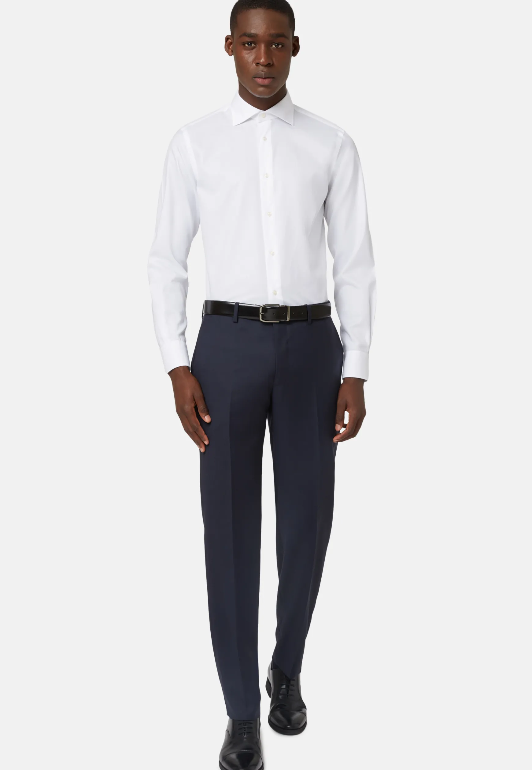 Pants in Wool Micro Textured Fabric|Boggi Milano New