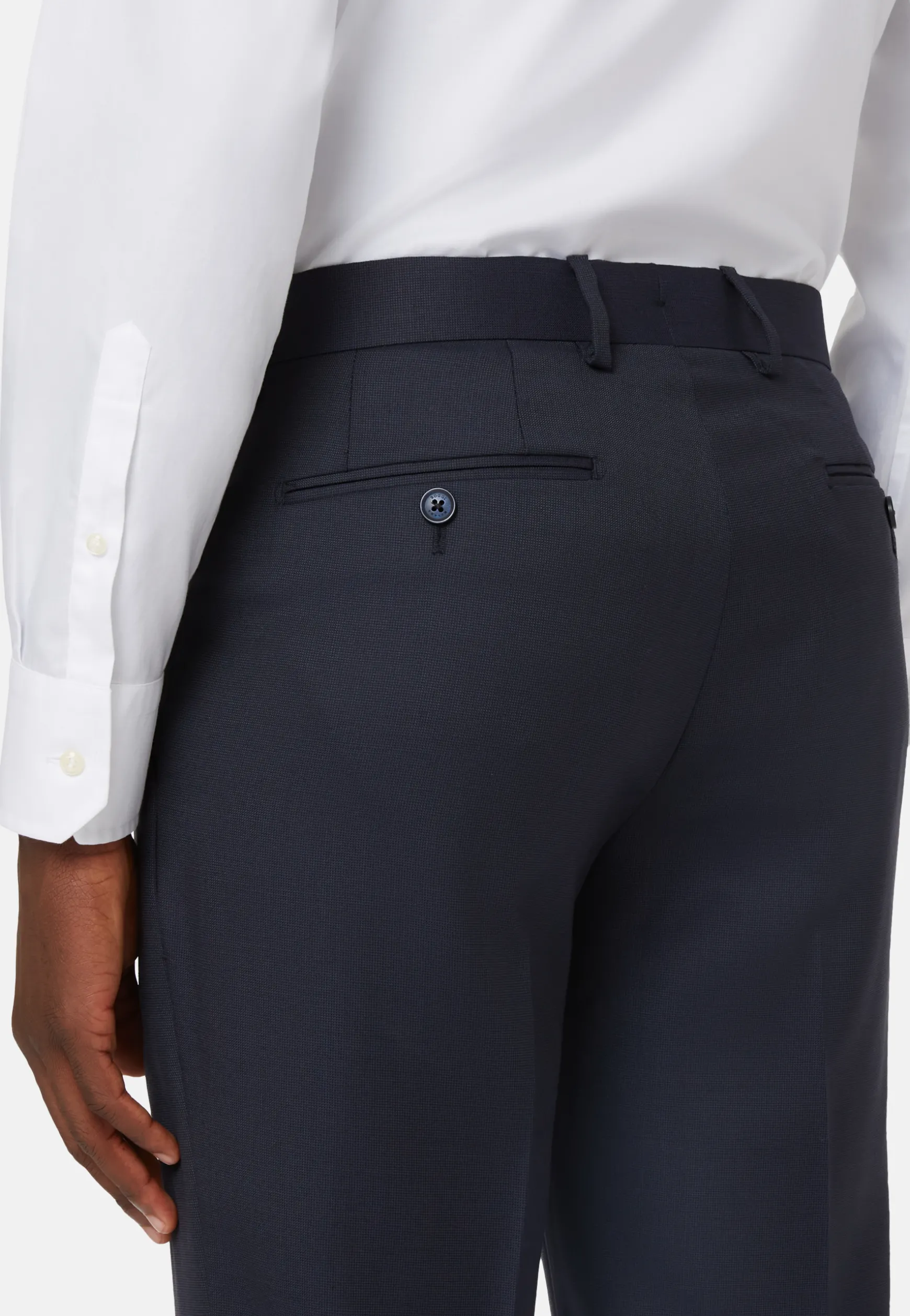 Pants in Wool Micro Textured Fabric|Boggi Milano New