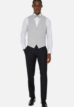 Pearl Grey Wool Blend Waistcoat|Boggi Milano Sale