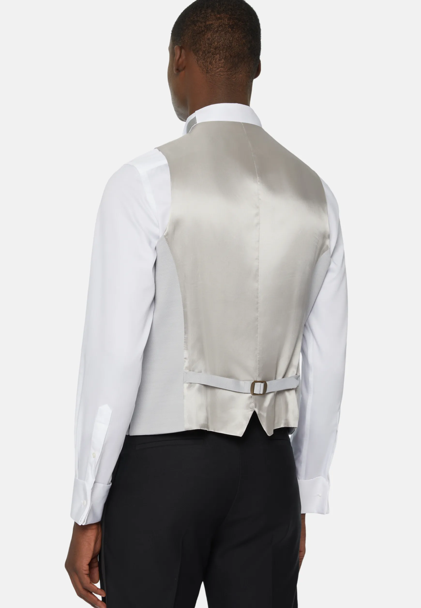 Pearl Grey Wool Blend Waistcoat|Boggi Milano Sale