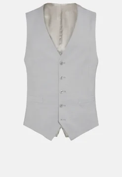 Pearl Grey Wool Blend Waistcoat|Boggi Milano Sale
